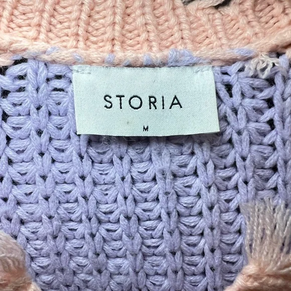 Storia Pink and Purple Knit Sweater - Picture 3 of 6